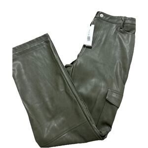 NEW Bagatelle Pants Women's‎ S Faux-Ever Leather Cargo Pockets Olive
